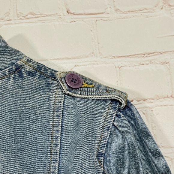 Vintage Steve Madden Jean Jacket Womens Size Large Faded Blue Buttons 90s - Picture 6 of 15